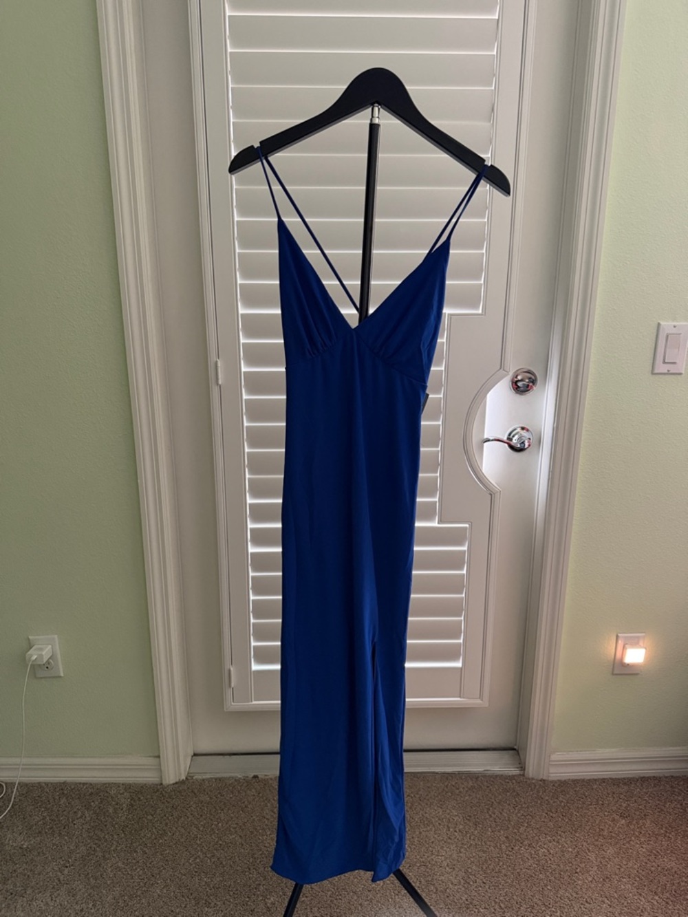 Fashion Nova Cobalt Blue Spaghetti Strap Midi Dress